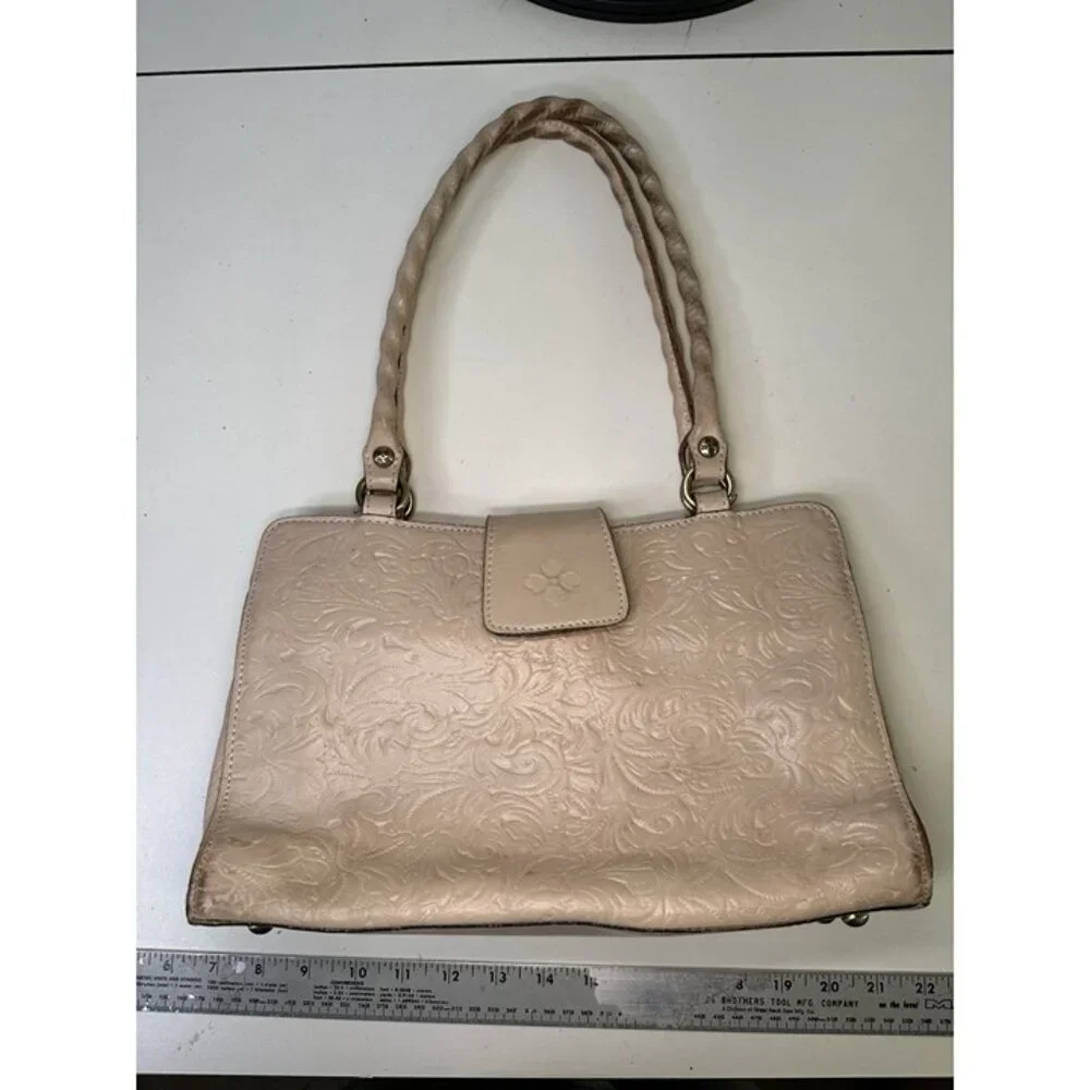 Patricia Nash Rienzo Satchel Tooled Leather Purse - Light Pink Pre-owned - Picture 6 of 12